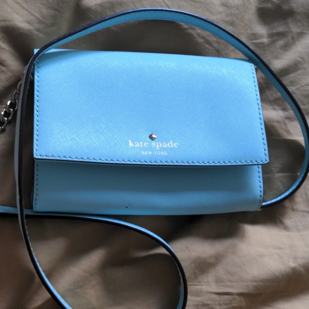 Kate Spade mint blue chain crossbody bag